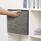 Posprica Storage Basket Bins,13×13 Foldable Storage Boxes Containers for Closet Organizer Shelf Cabinet Bookcase,Thick Fabric