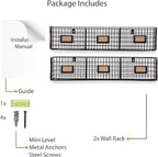 Wall35 Amalfi Hanging File Folders Office Desk Organizer Wall Mount Wire Basket Storage Magazine Holder 3 Sectional Set of 2 