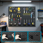Pegboard kit with Accessories,Includes 2 Pack 16" X 24" Steel Peg Board and 120 PCS Varied Pegboard Accessories,can be Used f
