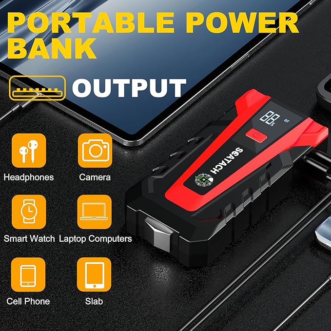 Scatach 011 6000A Car Battery Jump Starter,12V Jump Starter Battery Pack (up to 14.0L Gasoline and 12.0L Diesel Engine),
