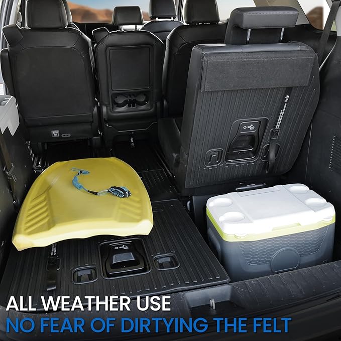 Cargo Lower Mat Backrest Mats for 2022-2025 2026 Kia Carnival, All Weather TPE Seat Back Liners Trunk Lower Well Mat Cargo Liner Accessories (Backrest Mats for 3rd-Row+ Cargo Lower Mat)