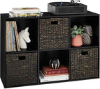 Best Choice Products 6-Cube Storage Organizer, 13.5in Shelf Opening, Bookcase, Display Shelf, Customizable w/ 3 Removable Bac