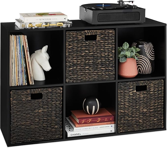 Best Choice Products 6-Cube Storage Organizer, 13.5in Shelf Opening, Bookcase, Display Shelf, Customizable w/ 3 Removable Bac