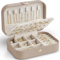 VLANDO Travel Jewelry Case for Women Girls Mothers, PU Leather Small Jewelry Box for Rings, Necklaces, Bracelets, Earring Hol