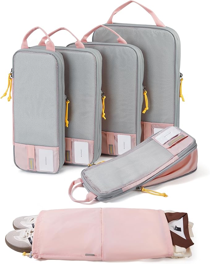 BAGSMART 6 Set /4 Set/2 Set Compression Packing Cubes for Travel, Lightweight Luggage Organizer Bags, Durable Space Saver Bag