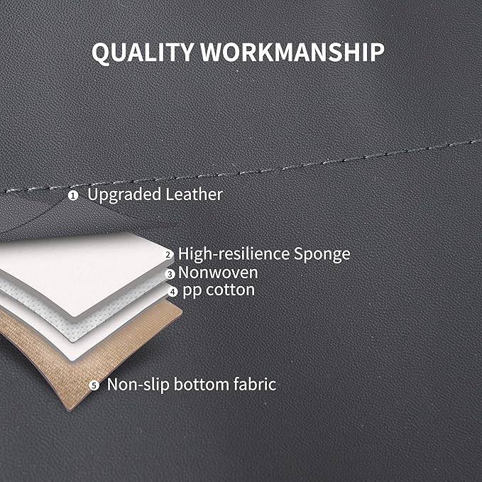 Car Seat Covers, Quilting Leather Seat Covers Full Set, Waterproof Faux Leather Automotive Seat Covers for Cars, Universal Ca