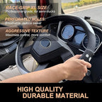 PINCTROT XL Size 17.5-18 in Race Grip Steering Wheel Cover for Semi Truck, Fits RV, Big Rig Trucker, 18 Wheeler and Classic Cars, Anti-Slip Silicone Perforated Design 17.5-18 Inch (Racing White)