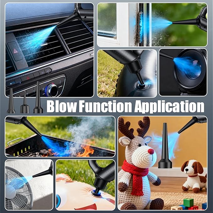 Car Vacuum Portable Cordless-19000 Pa 4 in 1 Handheld Vacuum Cordless Brushless Motor with LED Light and Multi-Nozzles, One-T