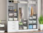 HOMIDEC 6 Light Grey Cube Storage Organizer, Modular Storage Shelf with Hammer, Cube Storage Bin Cabinet Closet Bookshelf for