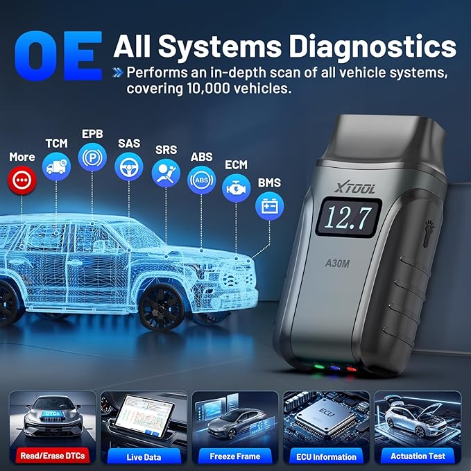 OBD2 Scanner Diagnostic Tool XTOOL Anyscan A30M V2.0, 2026 Wireless Bidirectional Scan Tool with Free Updates, 26 Resets, All