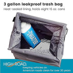 High Road TrashStash Hanging Car Garbage Bag with Push-Close Lid and Waterproof Bin for Cars, SUVs and Trucks - Holds 3 Gallons of Car Trash