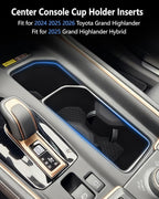 Cup Holder Inserts for Toyota Grand Highlander Accessories 2026 2025 2024, Non-Slip TPE Center Console Protector Organizer to Prevent Spills & Scratches for 2025 2026 Grand Highlander Hybrid