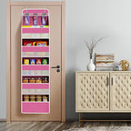 Univivi 6-Shelf Over Door Hanging Organizer Fabric Baby Door Storage with 5 Large Pockets and 3 Small PVC Pockets Wall Mount 