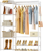 Neprock Clothing Racks for Hanging Clothes with Shelves, Portable Closet System Organizer Garment Rack for Clothes Storage, M