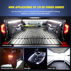Nilight 3PCS 60 Inch Bed Light Strip 270 LED with On/Off Switch Blade Fuse Splitter Extension Cable for Cargo Pickup Truck SUV RV Boat