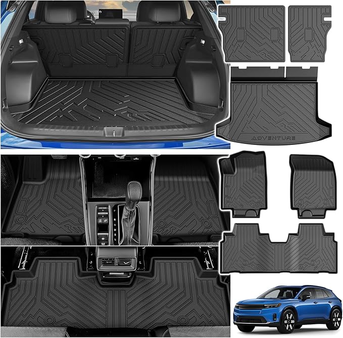 Powerty Floor Mat for Honda Prologue & Chevrolet Blazer EV 2024 2025 2026, All Weather TPE Custom Trunk Cargo Mat Liner with Backrest Mat Replacement for Honda Prologue Accessories