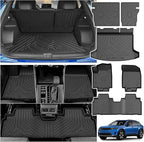 Powerty Floor Mat for Honda Prologue & Chevrolet Blazer EV 2024 2025 2026, All Weather TPE Custom Trunk Cargo Mat Liner with Backrest Mat Replacement for Honda Prologue Accessories