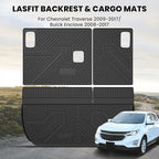 LASFIT Trunk Mat with Backrest Mat for Chevrolet Chevy Traverse 2009-2017/Buick Enclave 2008-2017, All Weather TPE Custom Fit Cargo Mat Trunk Liner with Backrest Mat, Black