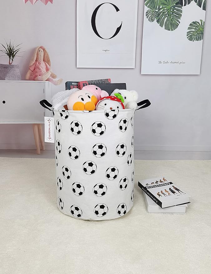 QUEENLALA Large Storage Basket,Laundry Hamper/Bathroom/Home Decor/Collapsible Round Storage Bin,Boys and Girls Hamper/Boxes/C