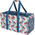 WONDAY Extra Large Reusable Grocery Bag Carrier with Handle, Thirty One Utility Tote Foldable for Shopping and Beach