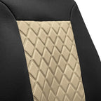 FH Group Car Seat Cover Cushion - 2 Pack Seat Covers for Cars Trucks SUV, Beige Black Neosupreme Car Seat Cushions, Waterproo