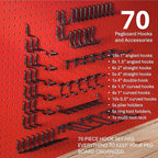Extra Thick Black 1/4'' Pegboard Hooks for Hanging Tools, Set of 70 Pieces 1/4'' Black Peg Board Accessories Peg Hooks, Peg B