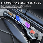 LEIWOOR 2 Pcs Car Seat Gap Filler，PU Leather Fill The Gap Between Seat and Center Console，Universal Fit Organizer for Car SUV Truck
