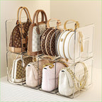 Gisipameis Acrylic Purse Organizer for Closet, 8-Slot Bag & Purse Organizer, No Assembly, Clear Handbag Storage Shelf .for Sh