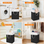 TasticTotes laundry basket 3-Pack, laundry hamper, Hamper with handles, collapsible laundry baskets, Waterproof dirty clothes