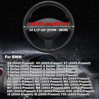 Car Steering Wheel Cover for BMW X3 X5 X7 3 5 Series 328i 528i 535i 530i 540i 320i 330i 325i X1 X2 X4 X6 1 2 4 6 7 8 Series e90 e60 f30 Accessories, 2026 Leather Black (Red Blue)
