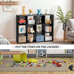 SUPER DEAL 12 Cube Storage Organizer, Open Shelf Bookcase, Wood Cubical Shelves Closet Cabinet Display Unit with 6 Removable 