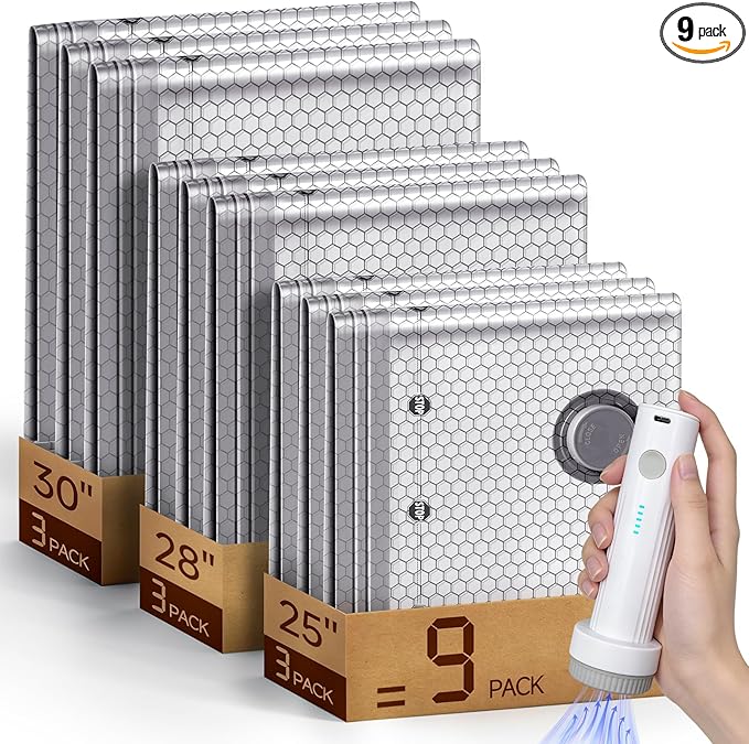 Space Saver Vacuum Storage Bags with Portable Electric Pump, Vacuum Seal Bags for Clothing Travel, Compression Bags for Trave