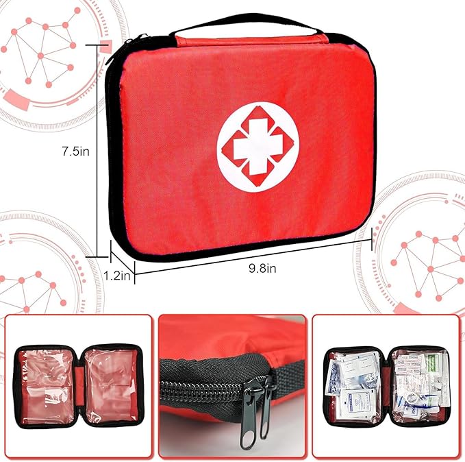 Travel-First Aid-Kit Car-Home 300PCS Survival-Kit Outdoor-Adventure - Small Portable Red Emergency Essential Sets Office Hiki