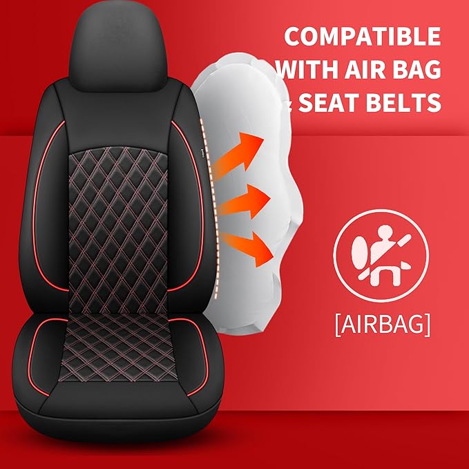 Car Seat Covers Full Set, Breathable and Waterproof Napa Leather Car Seat Cover, Interior Universal Fit for Cars, Sedans, SUV