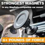 Scooch MagSafe Car Mount Compatible with Any Smartphone [MagMount] Compatible with MagSafe, Strong Magnets, Fully Adjustable Magnetic Car Mount, Sticks to Dashboard, Works Best MagCase