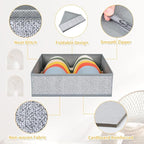 DIMJ Drawer Organizers Cloths, Closet Underwear Organizer, 15 Packs Foldable Closet Organizers, Sock Drawer Organizer, Fabric