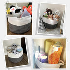 INDRESSME XXXLarge Cotton Rope Basket 21.7" x 21.7" x 13.8" Woven Baby Laundry Baskets Blanket Basket Toy Baskets with Handle