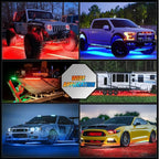 Nilight 8Pcs Aluminum Underglow Neon Accent Strip Lights 396 LEDs RGB Door Assist Multi Color DIY Sound Active Function Music Mode with APP and Remote Control Underbody Light Strips for Car Truck RV