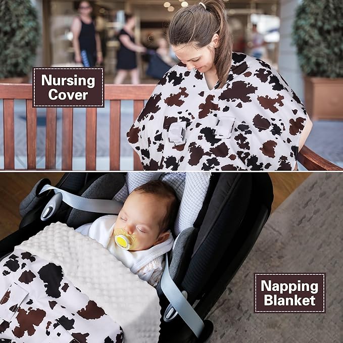 Rquite Car Seat Cover Baby, Carseat Covers Baby Boy, Minky Infant Car Seat Cover Winter, Peekaboo Opening Car Seat Canopy, Mu