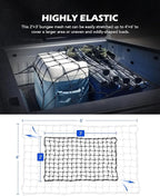 Orion Motor Tech 2'x3' Small Cargo Net with 2"x2" Small Mesh, 4x6 Foot Max Size Cargo Net for SUV Roof Rack Cargo Basket Net with Locking Carabiners, Ratchet Strap, Roof Rack Net