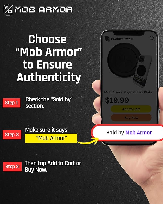 Mob Armor Magnet Flex Plate - Magnetic Phone Mount for iPhone, Android, Wireless Charging Compatible- 2mm Thick Rubber Magnetic Plate -