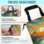 Car Garbage Bag Mountain Lake and Sunrise Drawstring Car Trash Bag Hanging for Back Seat with Adjustable Buckle Canvas Vehicle Trash Can Easy-to-Install