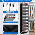 Heavy-Duty, Over The Door Shoe Organizer, Extra Large 10 Tiers, Over Door Shoe Organizer, Coated Hooks Grip Firmly Without Sc