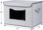 Univivi Larger Fabric Collapsible Storage Bins, Foldable Storage Boxes with Lids, Storage Cube Organizer Basket for Home, Clo