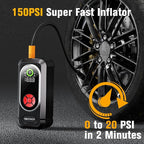 6000A Jump Starter with Air Compressor, Car Battery Jump Starter Portable (10.0 Gas/10.0L Diesel), 150 PSI 12V Car Battery