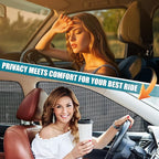 ZATOOTO Car Window Shades for Side Window Sun Shade for Car Window Magnetic Mesh Car Window Screen for Easy Installation Breathable UV Protection Universal for Most Car Perfect for Camping Travel Nap