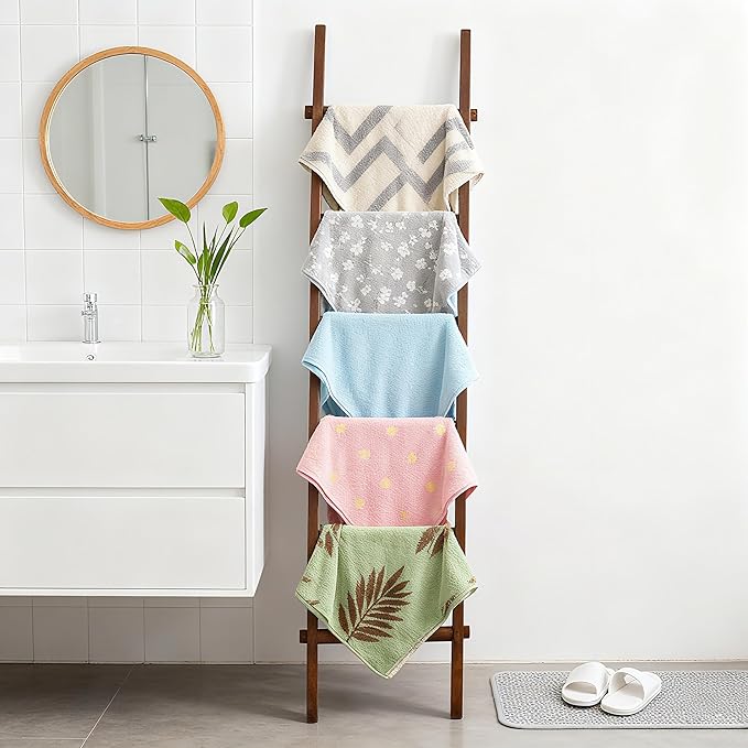 Blanket Ladder Pre Assembled 76in Wooden Ladder Shelf Living Room Bathroom Bedroom Decorative Wall Leaning Farmhouse Quilt Di