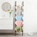 Blanket Ladder Pre Assembled 76in Wooden Ladder Shelf Living Room Bathroom Bedroom Decorative Wall Leaning Farmhouse Quilt Di