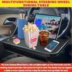 2 IN 1 Steering Wheel Tray with Car Seat Gap Filler Organizer | Car Food Eating Lunch Tray for Driver | Laptop Holder Office Desk | Between Seat Gap Storage Box - Car Gadgets & Roadtrip Essentials