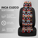 BDK Aztec Pattern Car Seat Covers for Front Seats, 2-Pack Geometric Print Front Seat Cover Set with Matching Headrest, Sidele